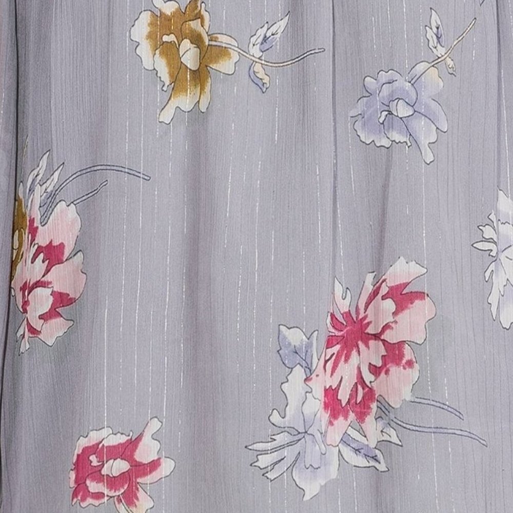 Floral Ruffled Poet Blouse High Neck Smocked Long Sleeves Sz XL NWT - Picture 6 of 8